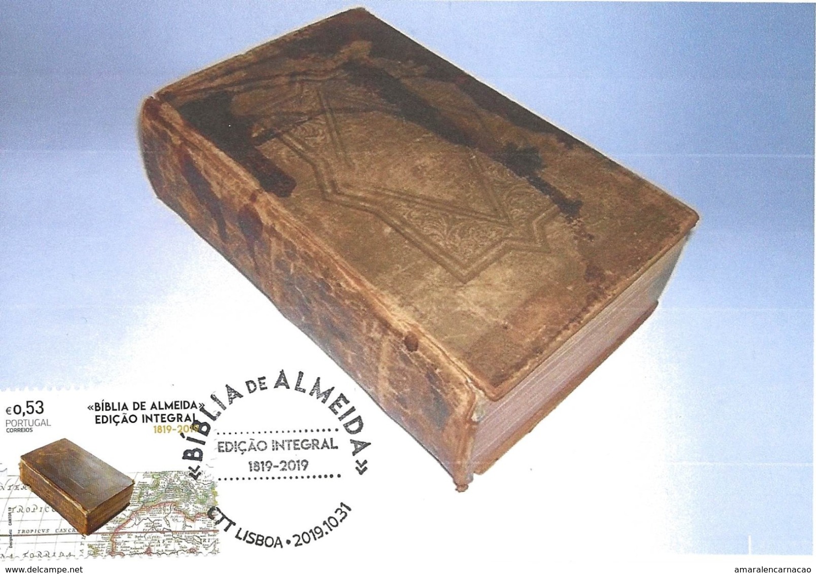 CARTE MAXIMUM - CARTOLINA MAXIMA - MAXIMUM CARD - PORTUGAL - BIBLE DE ALMEIDA - FULL EDITION 1819 - 2019 - Cristianesimo