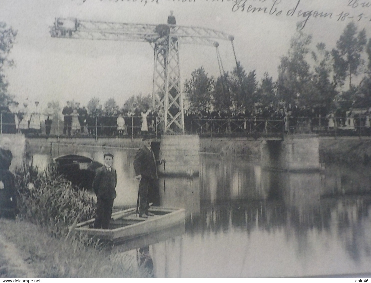 1911 CP Animée Erembodegem Alost Aalst De Denderbrug Barque - Aalst