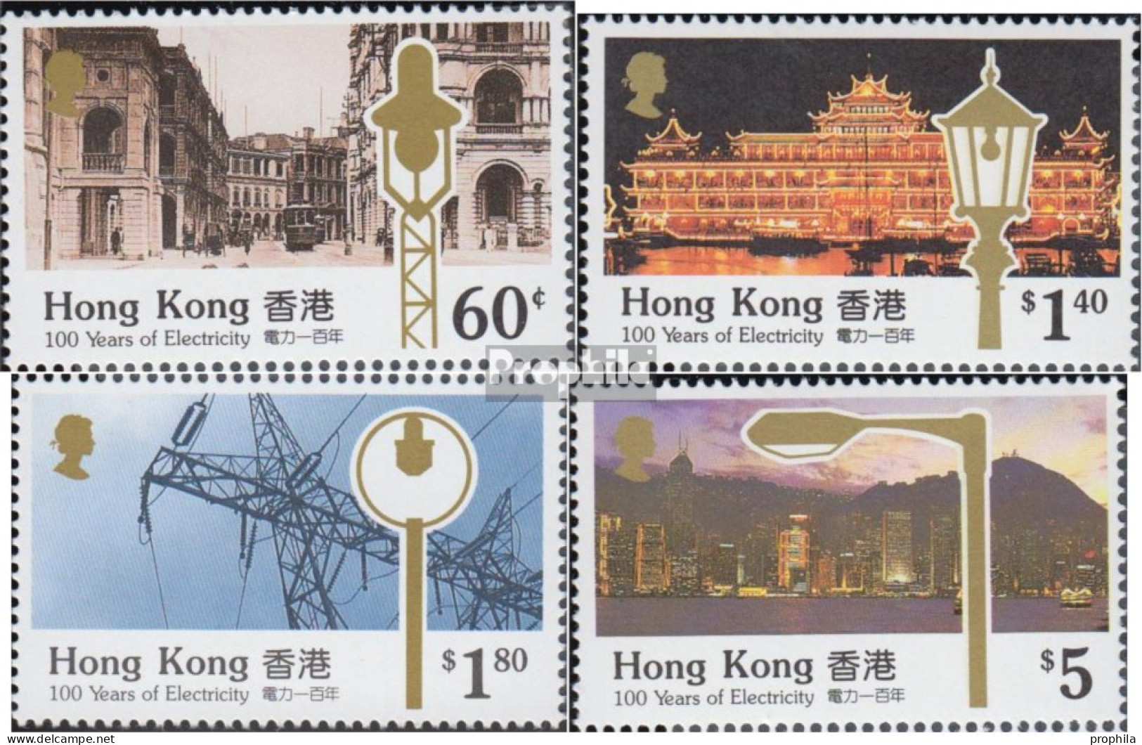 Hongkong 595-598 (kompl.Ausg.) Postfrisch 1990 100 Jahre Elektrizität - Ongebruikt