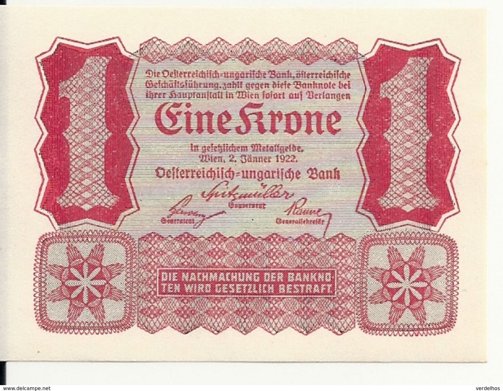 AUTRICHE 1 KRONE 1922 UNC P 73 - Autriche