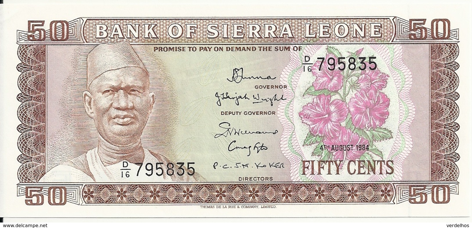 SIERRA LEONE 50 CENTS 1984 UNC P 4 E - Sierra Leone