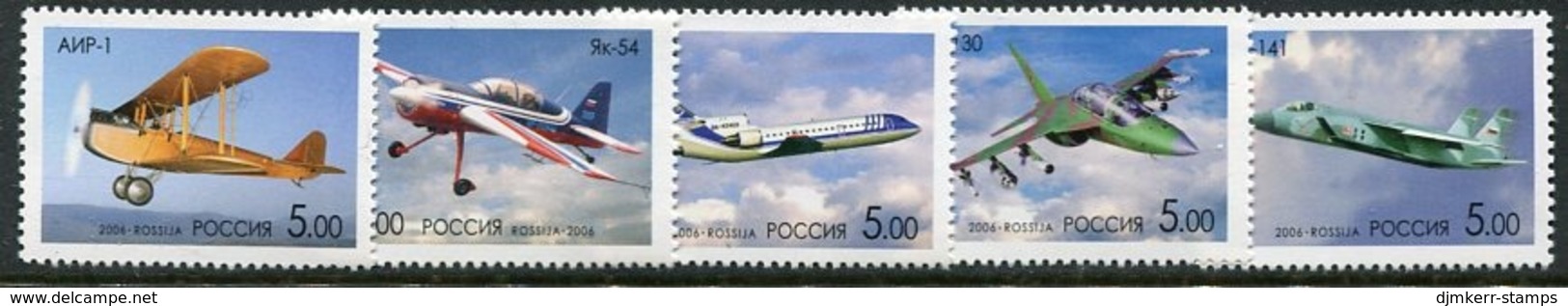 RUSSIA 2006 Yakovlev Aircraft  MNH / **.  Michel 1325-29 - Ongebruikt