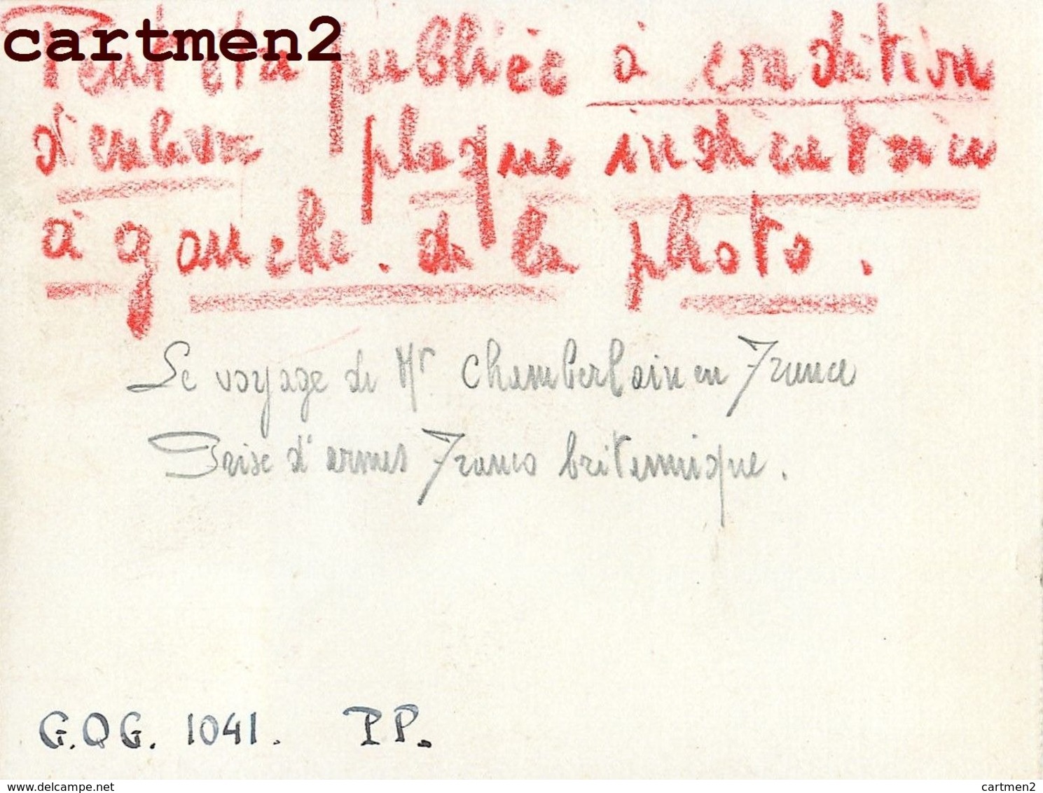 CENSURE MILITAIRE CHAMBERLAIN PRISE D'ARMES FRANCO-BRITANNIQUE ARMEE SECONDE GUERRE MONDIALE " DROLE DE GUERRE " - Guerre, Militaire