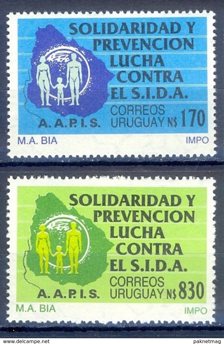 O66- URUGUAY 1990. FIGHT AGAINST AIDS. LUCHA CONTRA EL SIDA. - Uruguay