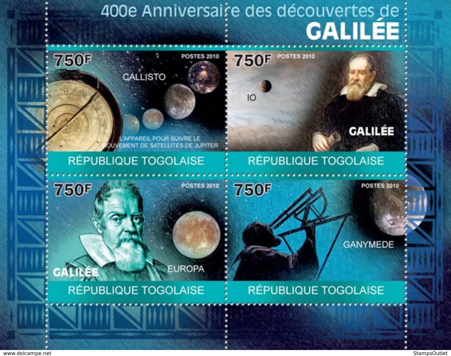 Togo 2010 MNH - 400th Anniversary Of Galileo's Discoveries. YT 2168-2171, Mi 3489-3492 - Togo (1960-...)