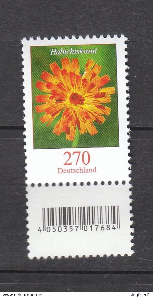 Deutschland BRD **    3475 Blumen  Habichtskraut  SZd 1 Mit EAN Code Eine Marke Mit Nummer    Neuausgabe 1.7.2019 - Ungebraucht