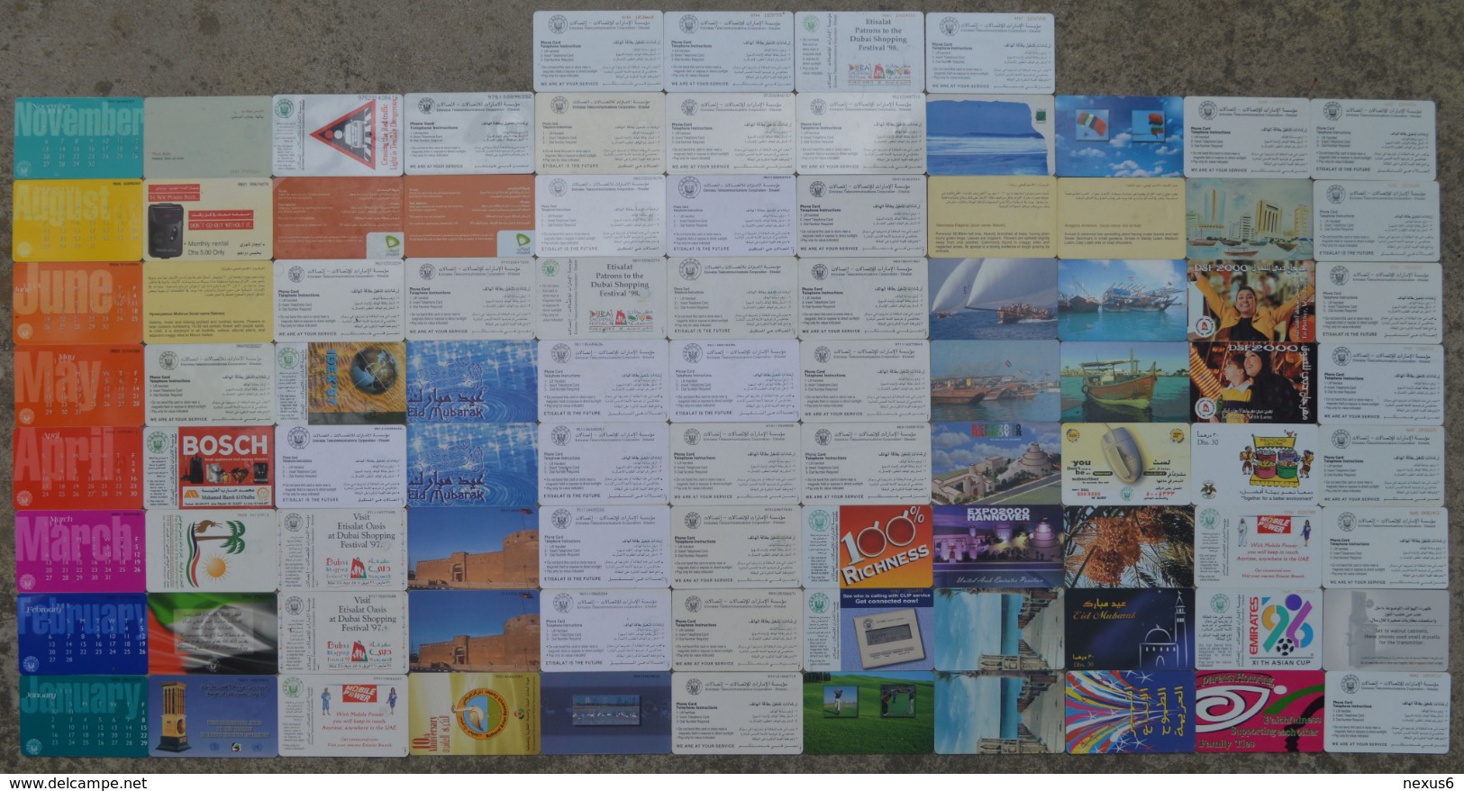 UAE - Collection Of 190 Different Various Cards, Chip - 92pcs, Tamura - 24pcs, Prepaids - 74pcs, All Used - Collezioni