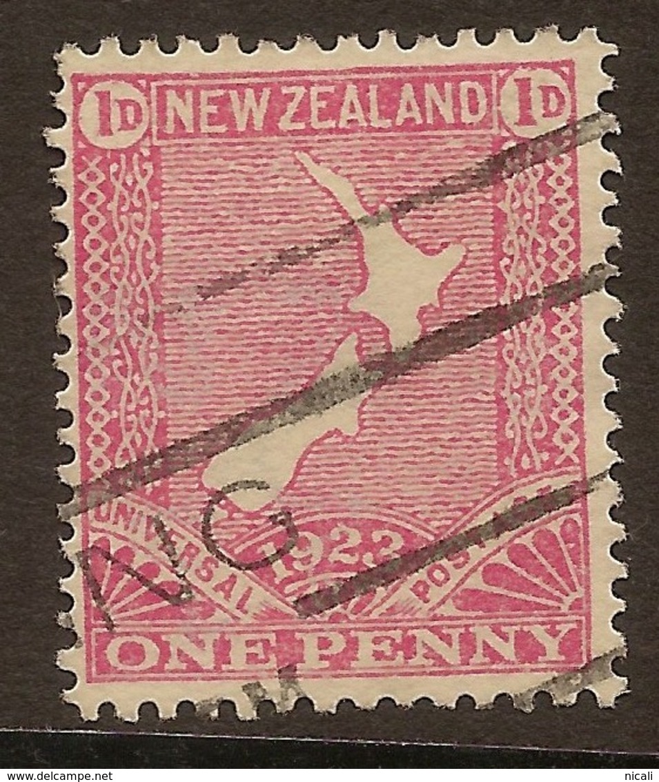 NZ 1923 1d Map Cowan Paper SG 462 U #IT25 - Used Stamps