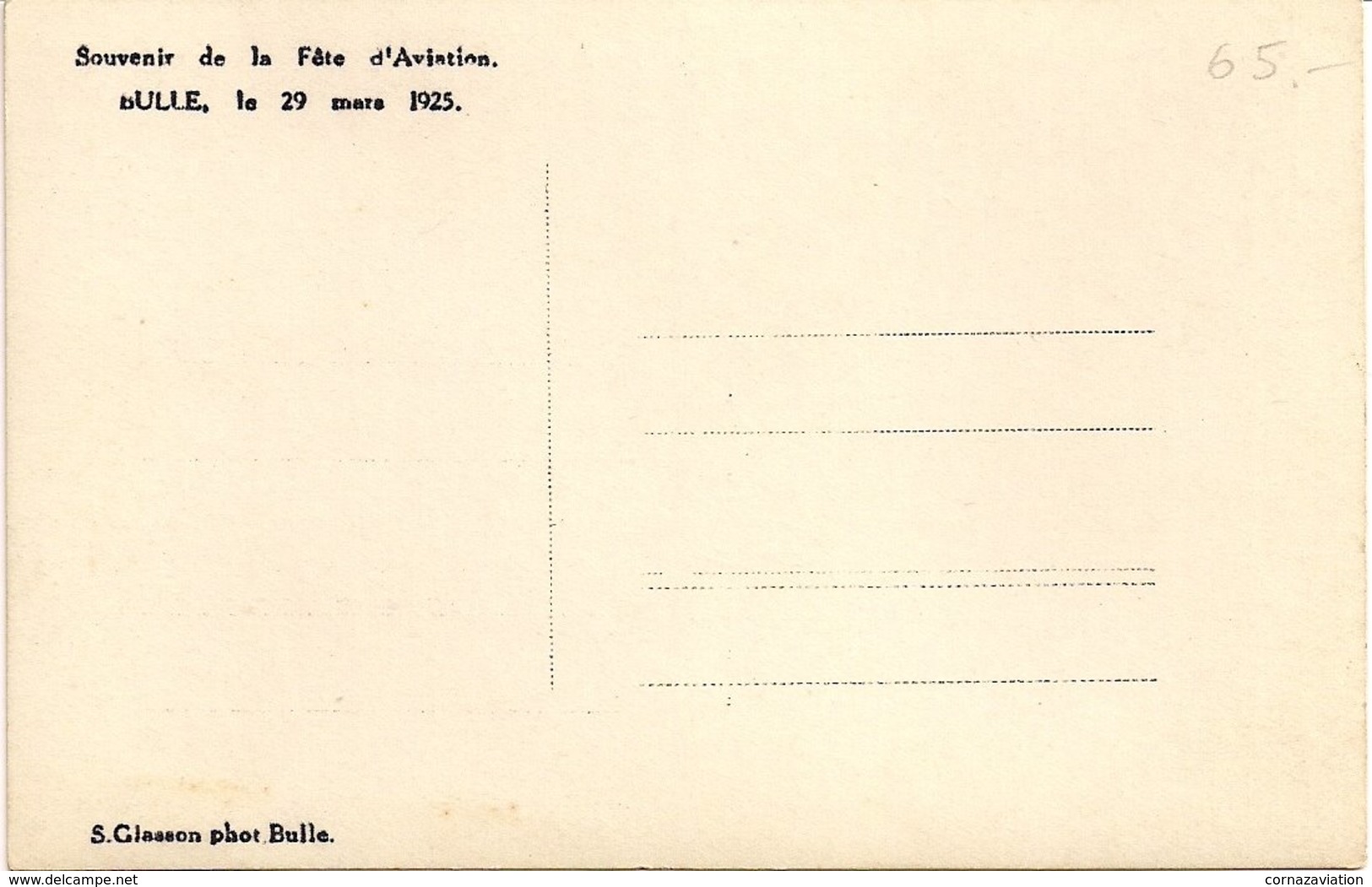 Aviation - Avion Junkers F-13 - Meeting Bulle 1925 - 1919-1938: Fra Le Due Guerre