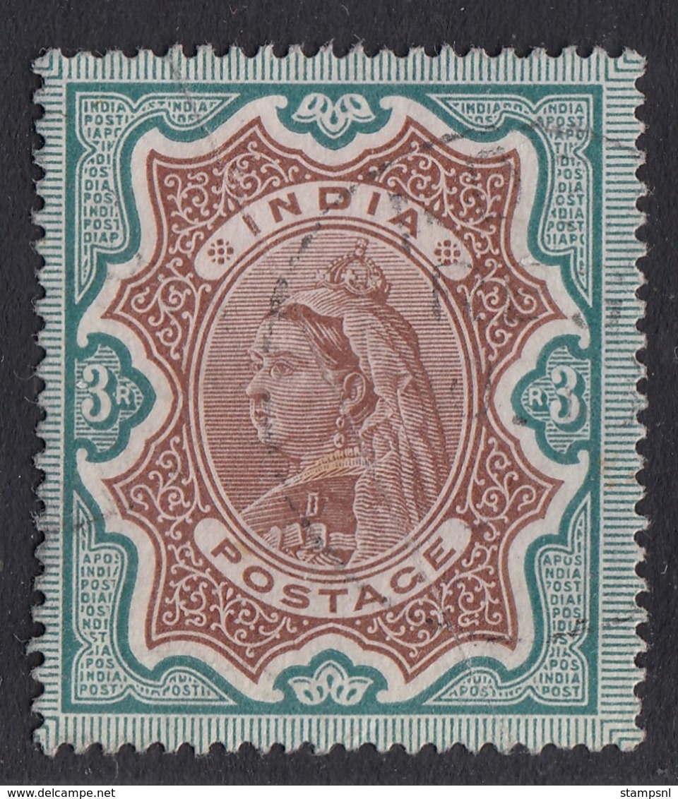 India - 1892-99 - 3rs Yv.50 - Used - 1882-1901 Imperio