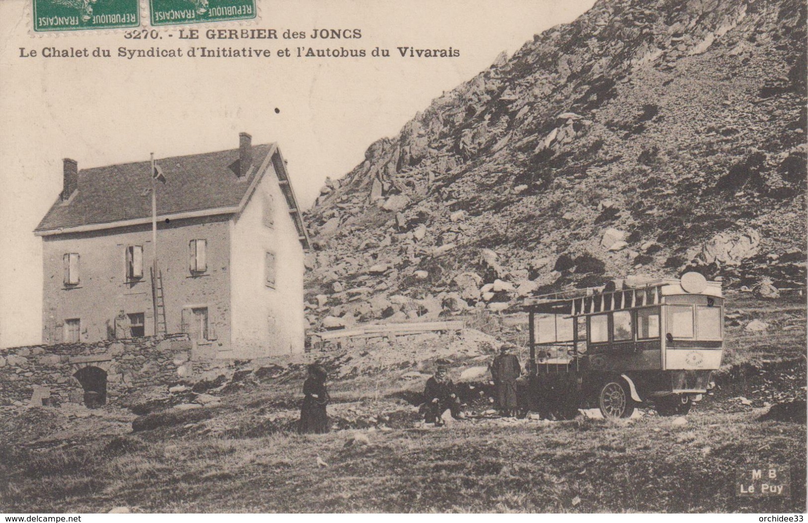 CPA Le Gerbier Des Joncs - Le Chalet Du Syndicat D'Initiative Et L'autobus Du Vivarais (jolie Scène) - Sonstige & Ohne Zuordnung