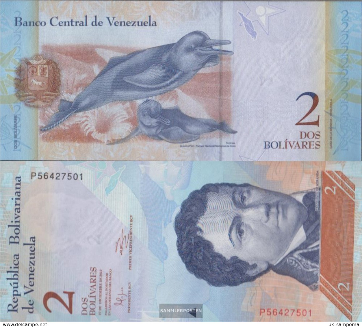 Venezuela Pick-number: 88e (27.12.2012) Uncirculated 2012 2 Bolivares - Venezuela