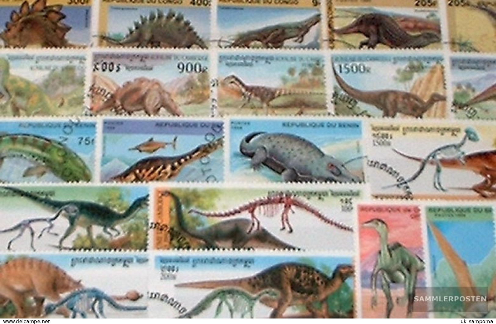 Motives 100 Different Prehistoric Animals Stamps - Prehistorics