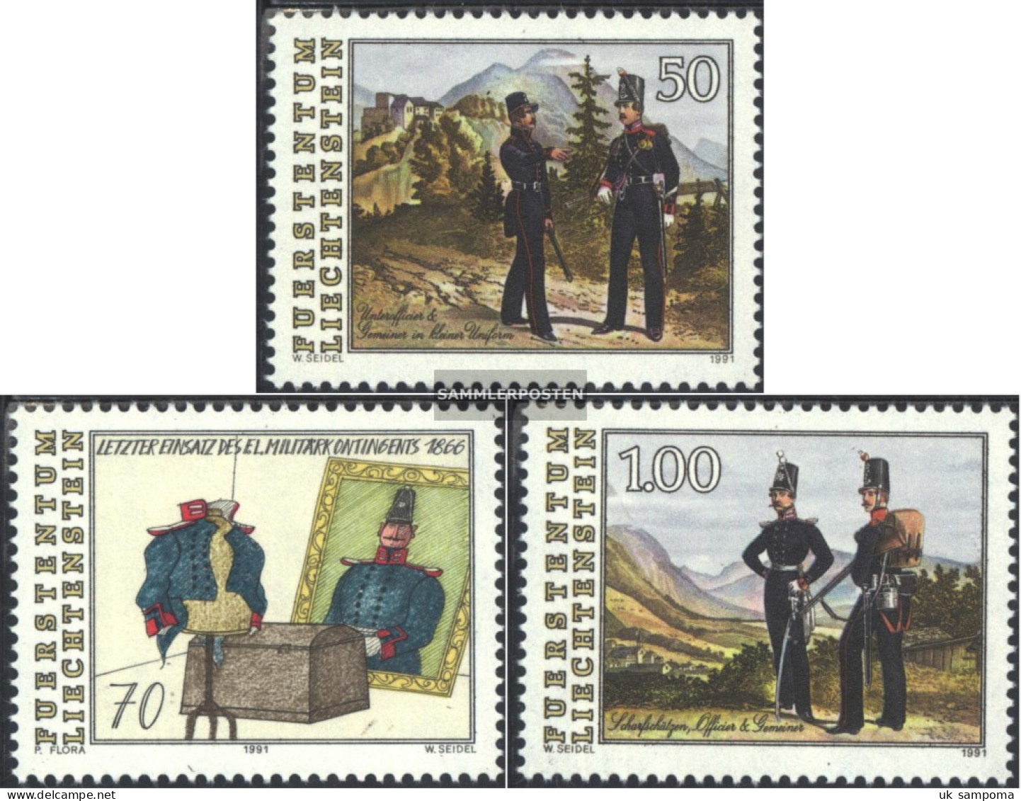 Liechtenstein 1020-1022 (complete Issue) Unmounted Mint / Never Hinged 1991 Military Deployment - Unused Stamps