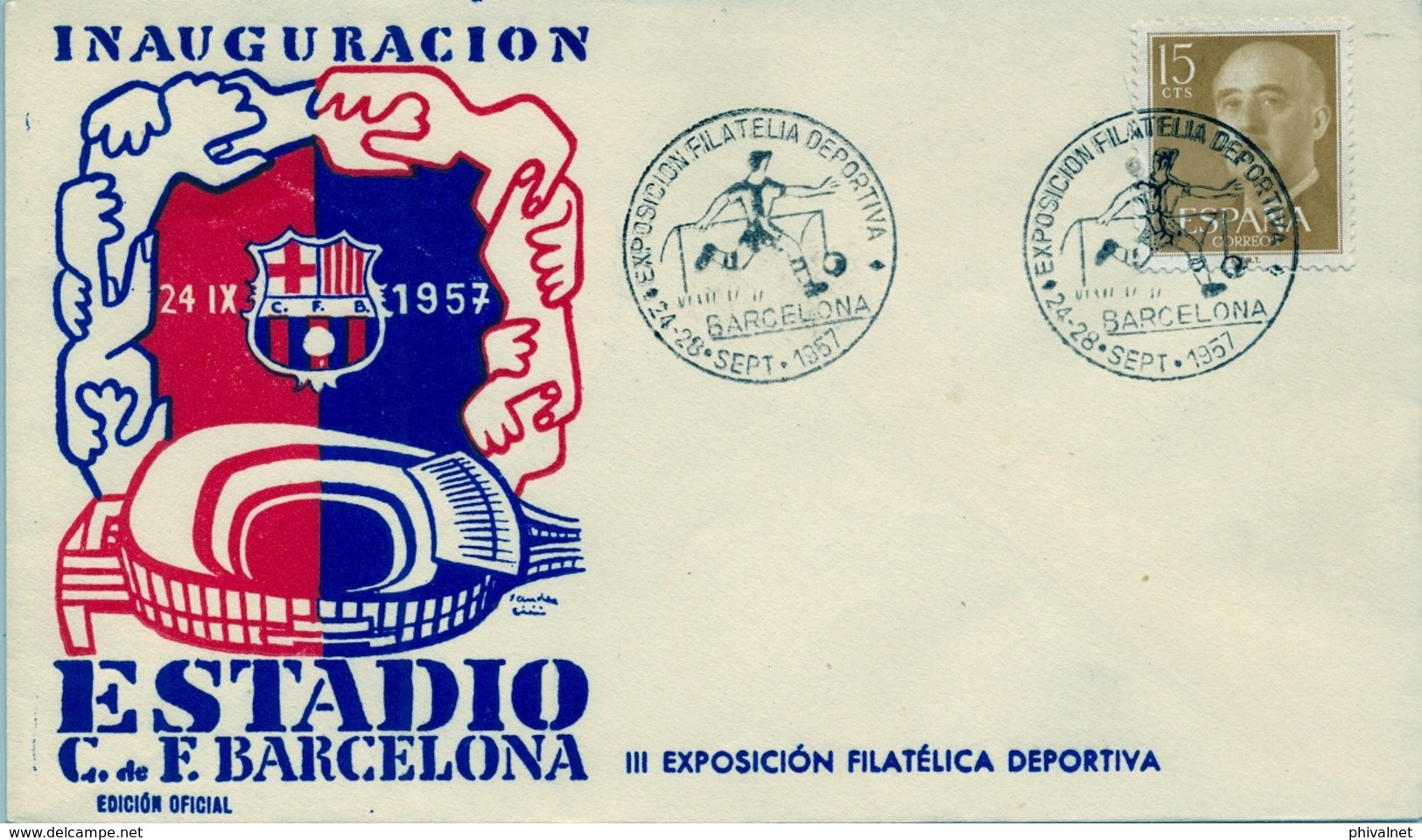 1957 , BARCELONA - INAUGURACIÓN ESTADIO FÚTBOL CLUB BARCELONA , SOCCER , FOOTBALL , FUSSBALL - Cartas & Documentos