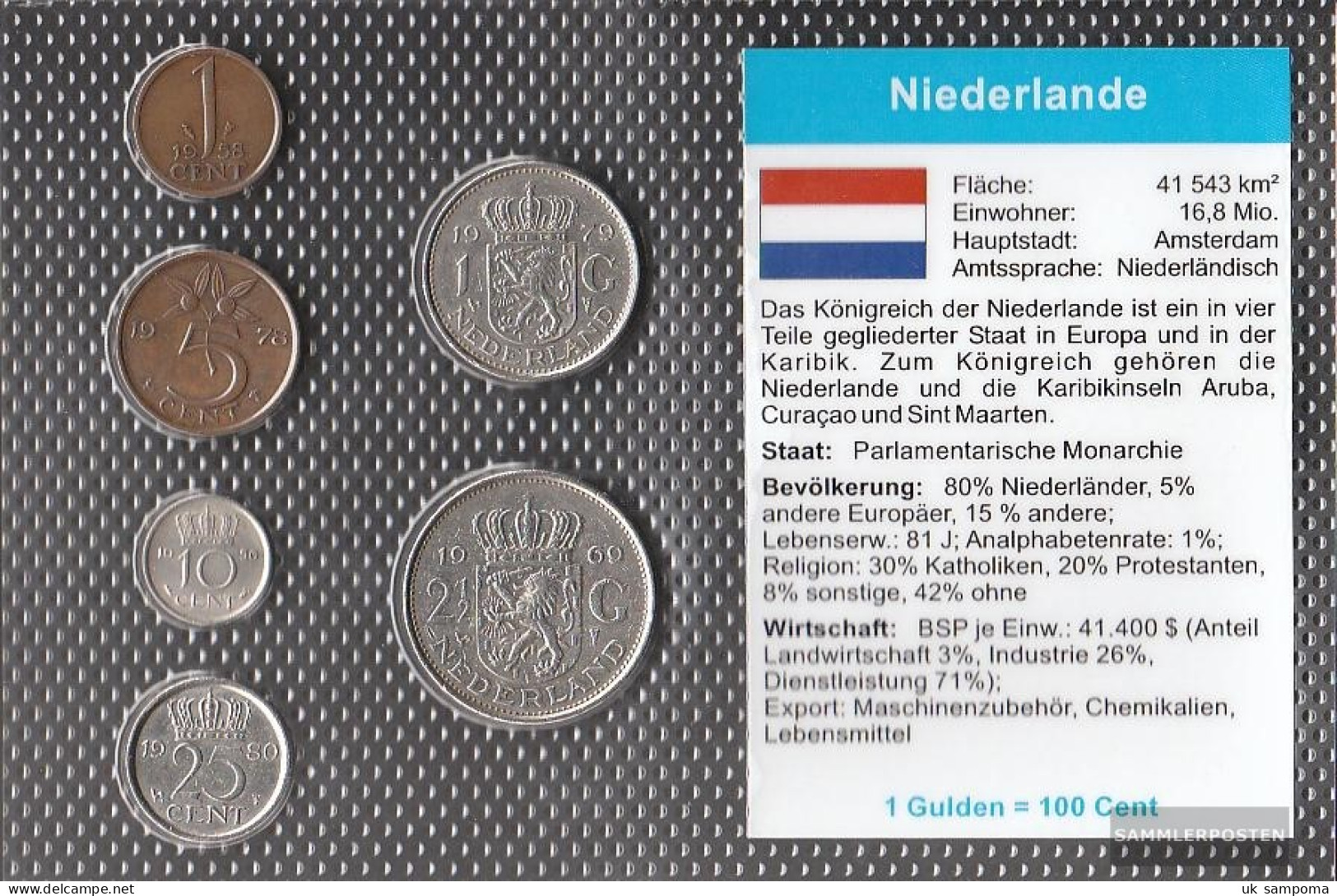 Netherlands Stgl./unzirkuliert Kursmünzen Extremely Fine 1958-1980 1 Cent Until 2 Gulden - Netherlands