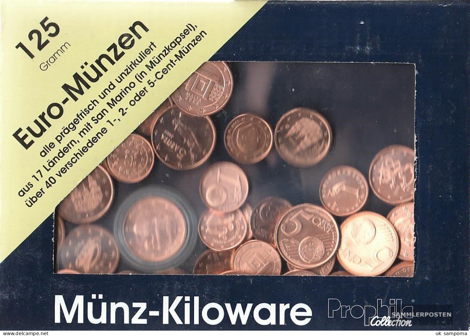Europe 125 Grams Münzkiloware Uncirculated With About 40 Different Euro-cent-Coins Out 17 Countries With - Kilowaar - Munten