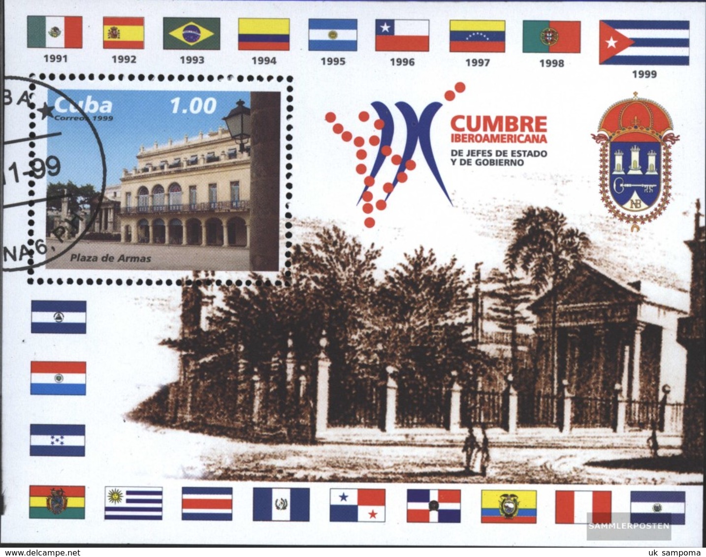 Cuba Block156 (complete Issue) Fine Used / Cancelled 1999 Conference The Government - Blocks & Sheetlets