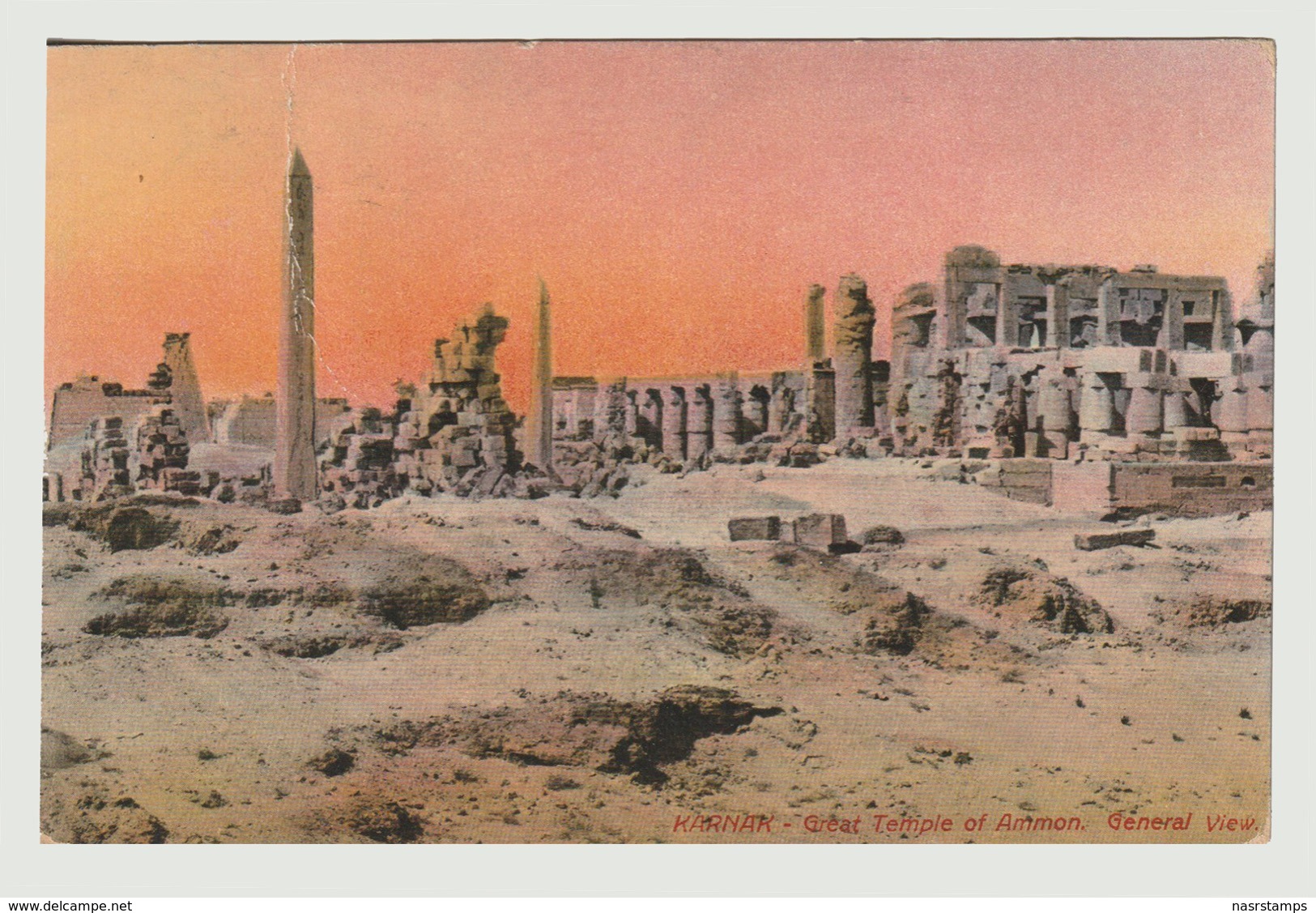 Egypt - Vintage Post Card - KARNAK - Registered To Italy - Egittologia