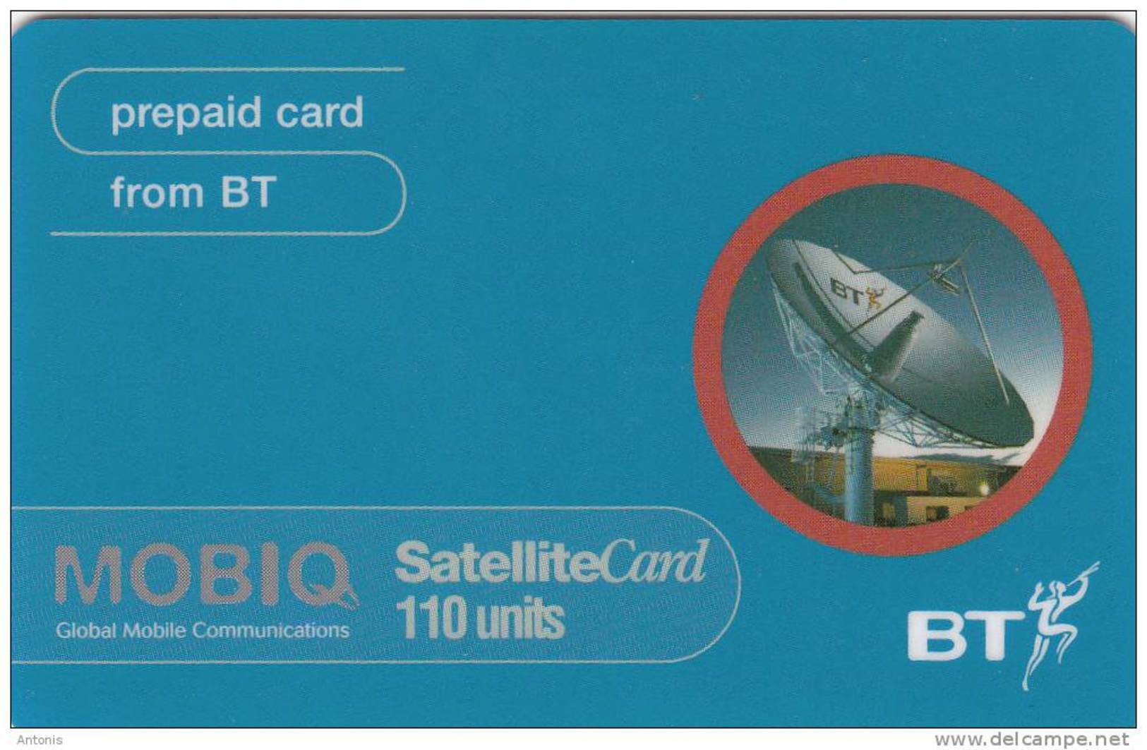 UK - MOBIQ By BT Satellite Card 110 Units, Exp.date 31/01/02, Used - BT Allgemein (Prepaid)