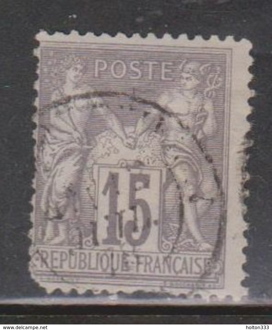 FRANCE Scott # 80 Used - Short Perf Bottom Left Corner - 1876-1898 Sage (Type II)