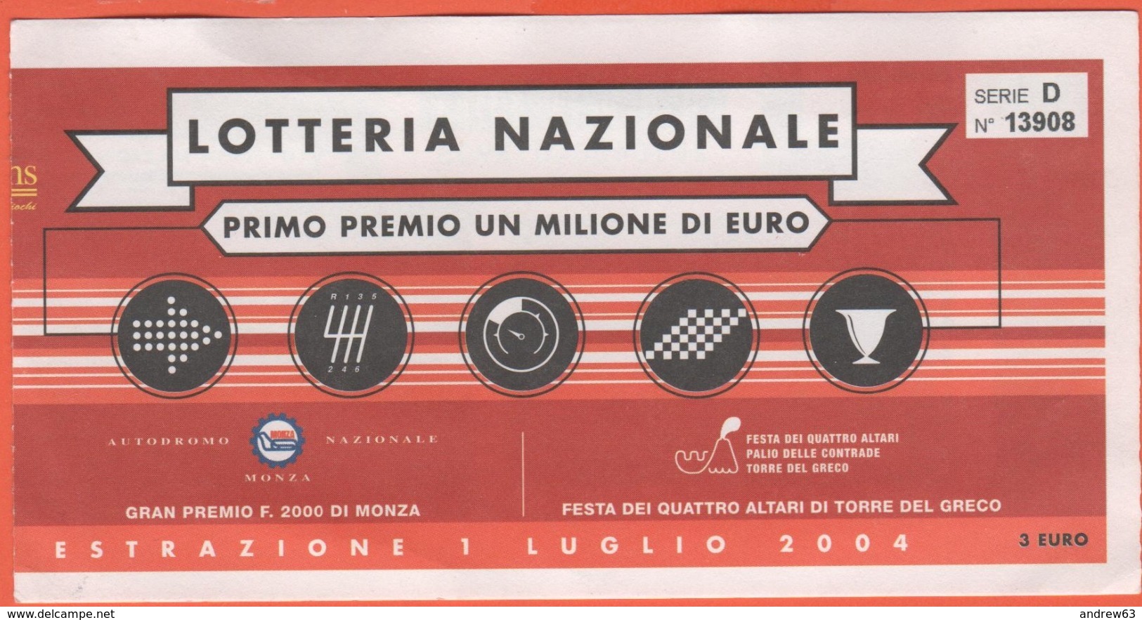 BIGLIETTO - Lotteria Nazionale 2004 - Usato - Biglietti Della Lotteria