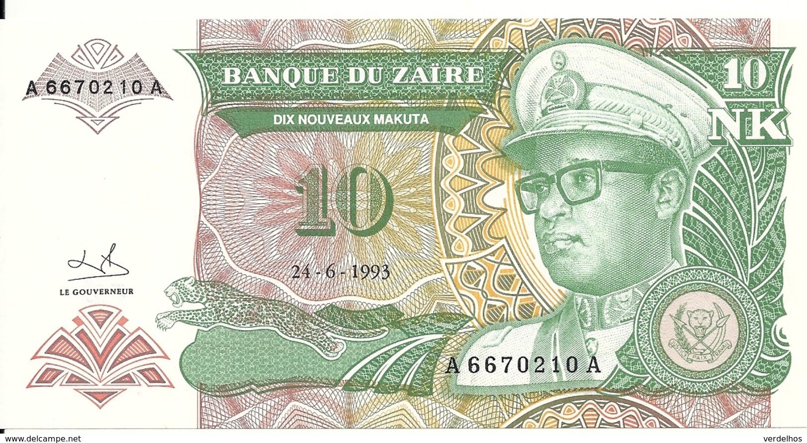 ZAIRE 10 NOUVEAUX MAKUTA 1993 UNC P 49 - Zaïre