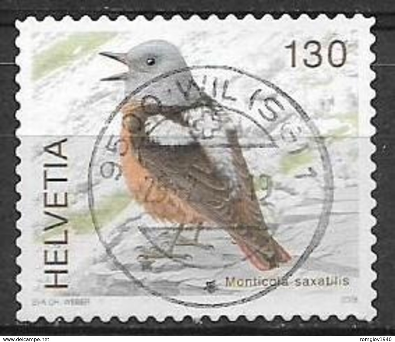 SVIZZERA 2008 FAUNA UCCELLI SERIE ORDINARIA UNIF. 1987 USATO VF - Usati