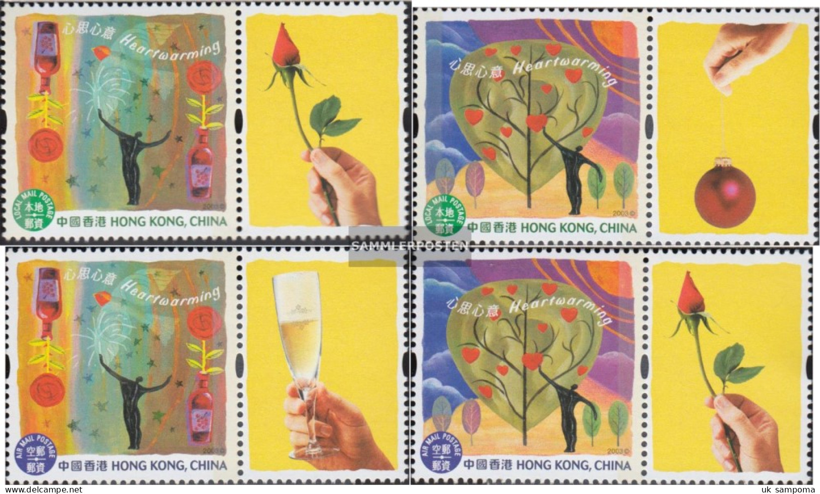 Hong Kong 1109Zf-1112Zf With Zierfeld (complete Issue) Unmounted Mint / Never Hinged 2003 Grußmarken - Unused Stamps