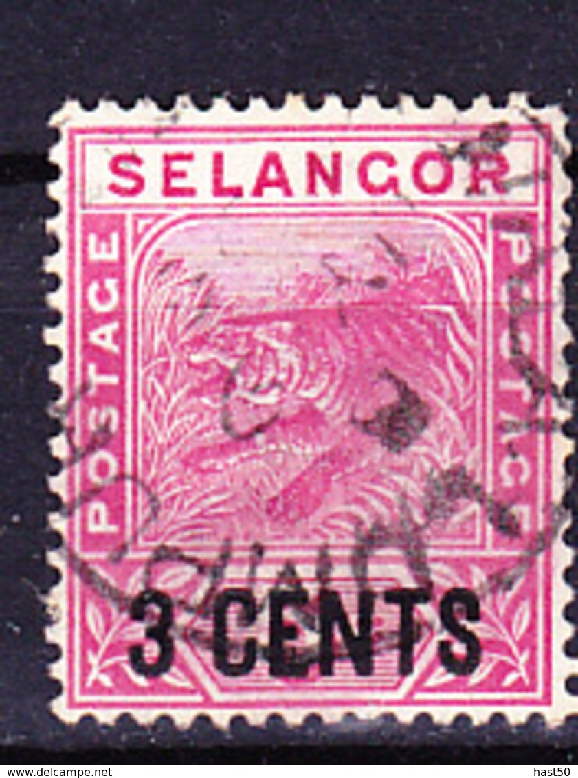 Malaiische Staaten V - Selangor - Tiger (MiNr: 14) 1894 - Gest Used Obl - Selangor