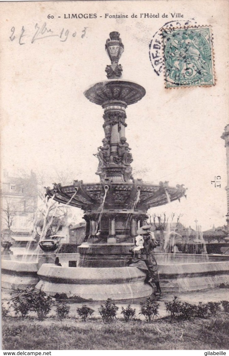 87 - Haute Vienne -  LIMOGES -  Fontaine De L Hotel De Ville - Limoges