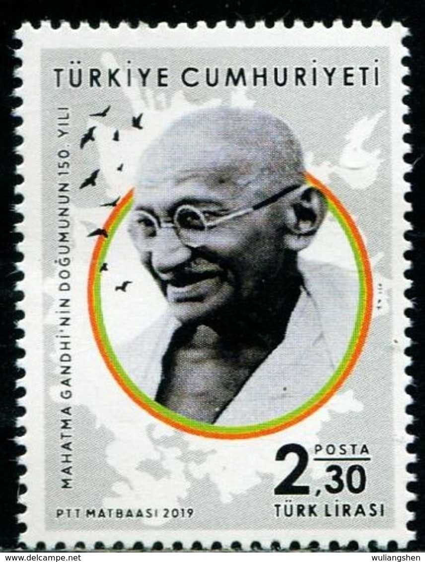 XC1011 Turkey 2019 Global Lianfa Mahatma Gandhi 1V MNH - Nuovi