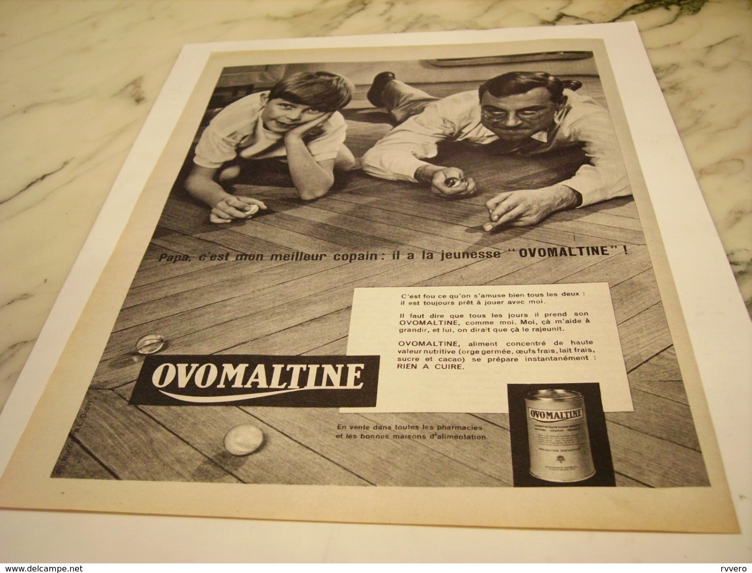 ANCIENNE PUBLICITE MES PARENTS ONT LA JEUNESSE OVOMALTINE  1959 - Other & Unclassified