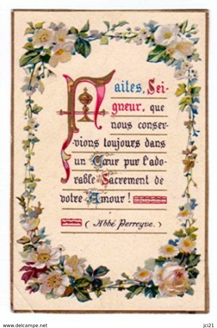 IMAGE DE COMMUNION DES ANNÉES 50 [ ABBÉ PERREYVE ENLUMINURE ] (1061)_D275 - Andachtsbilder