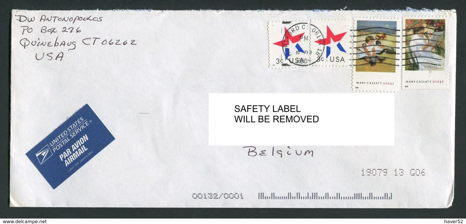 Nice Letter From Quinebaug CT  To Belgium - See Scan - 2001-10