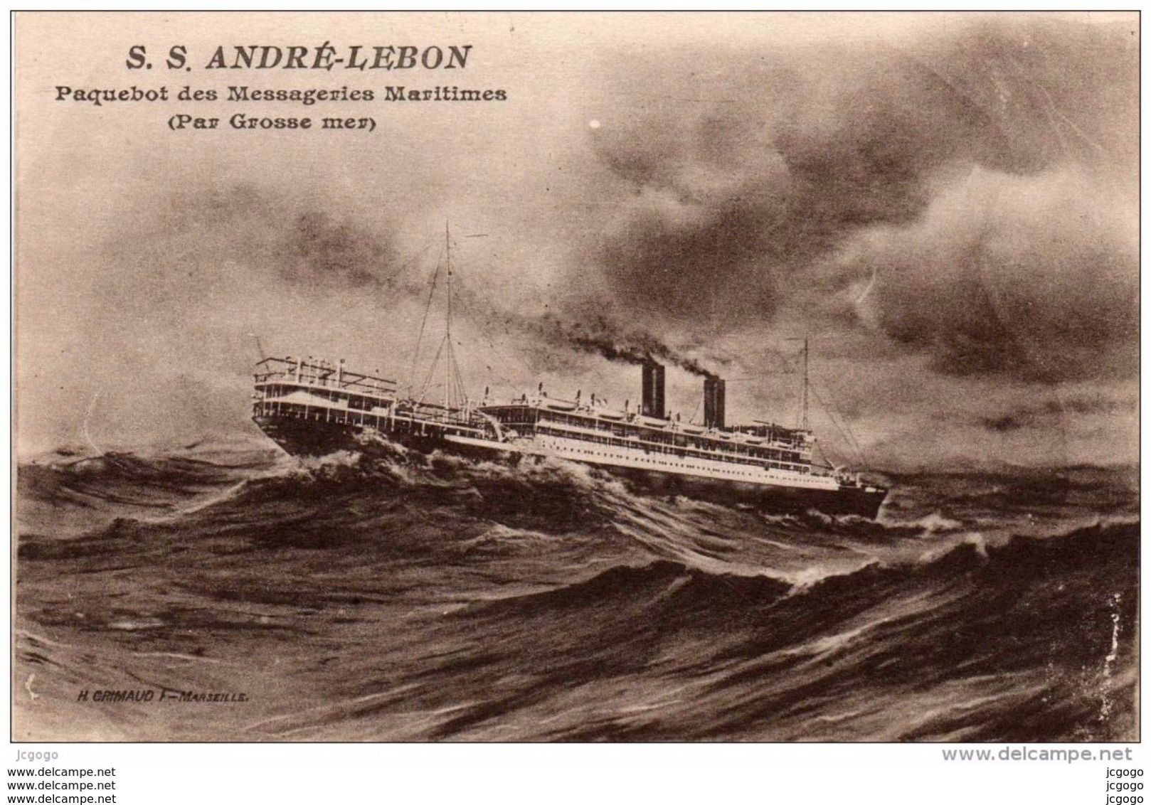 S.S ANDRE-LEBON  Paquebot Des Messageries Maritimes(Par Grosse Mer) - Piroscafi