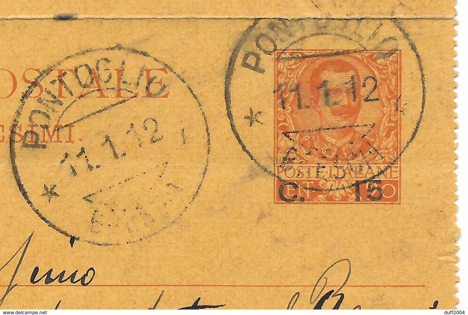 DA PONTOGLIO A BRESCIA - 11.1.1912. - Stamped Stationery