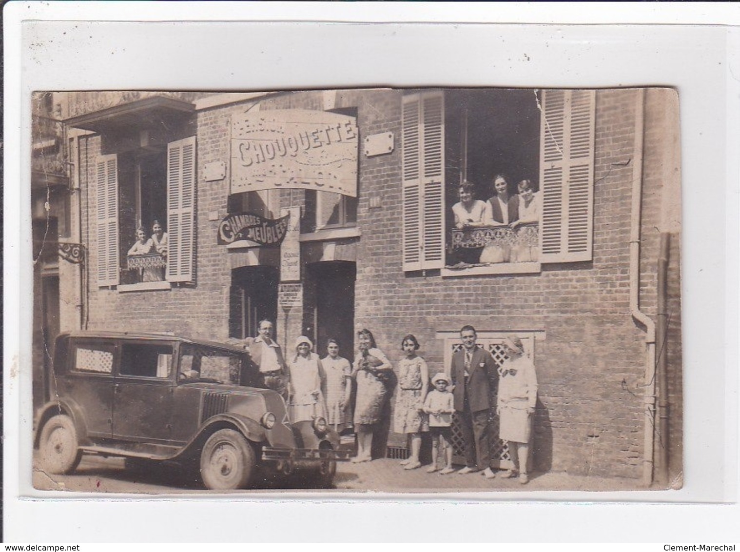 MERS LES BAINS : Carte Photo De La Pension COUQUETTE (maison TALON) (format 13x8cm) - état - Mers Les Bains