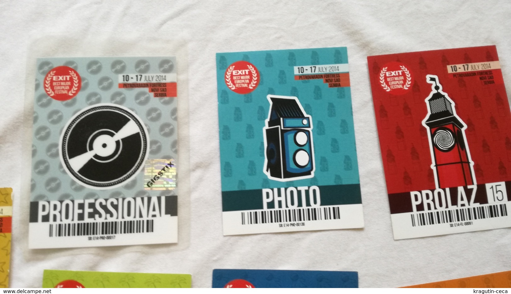 EXIT MUSIC FESTIVAL FEST SERBIA MAIN STAGE LOT TICKET PASS ORIGINAL Id Card PHOTO VILLAGE PROFFESIONAL VIP PARKING - Tickets De Concerts