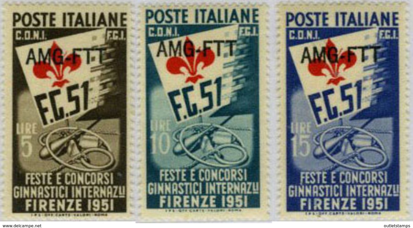 Ref. 29147 * NEW *  - TRIESTE A Zone . 1951. INTERNATIONAL GYMNASTICS FESTIVALS AND COMPETITIONS IN	. FIESTAS Y CONCURSO - Ungebraucht