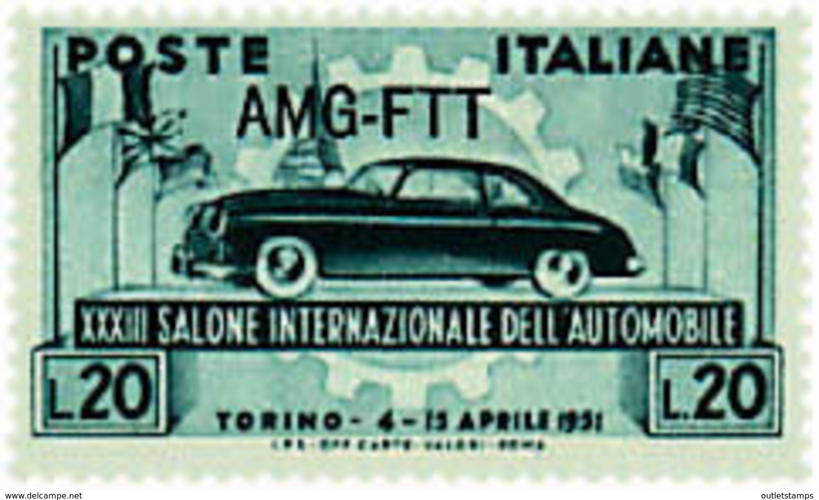 Ref. 42420 * NEW *  - TRIESTE A Zone . 1951. 33rd INTERNATIONAL AUTOMOBILE EXHIBITION. 33 SALON INTERNACIONAL DEL AUTOMO - Neufs