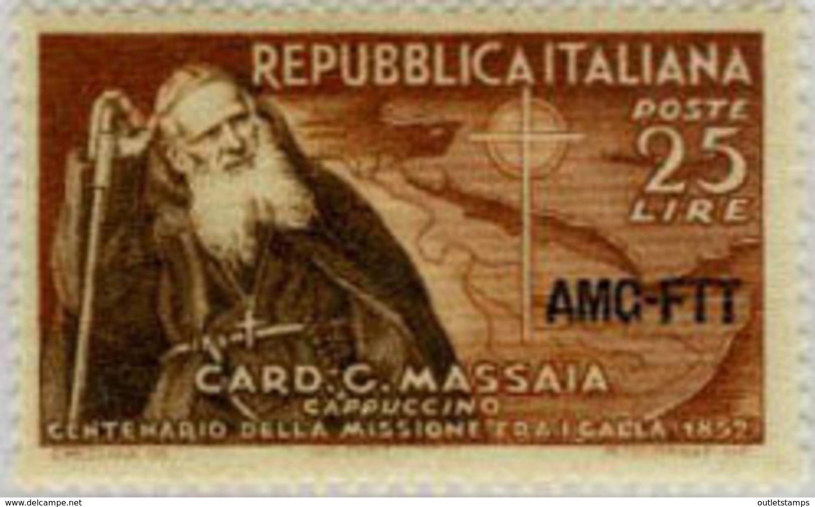 Ref. 593139 * HINGED *  - TRIESTE A Zone . 1952. CENTENARY OF THE FIRST MISSION OF CARDINAL MASSAIA TO ETHIOPIA	. CENTEN - Ungebraucht