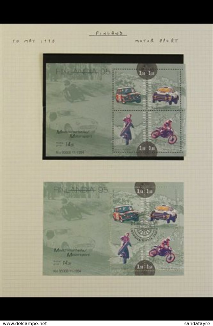 MOTORCYCLES  FINLAND 1937-2015 Collection Of Mostly Covers On Leaves, Includes 1937 Postcard With "Elaintarhanajo Djurga - Unclassified