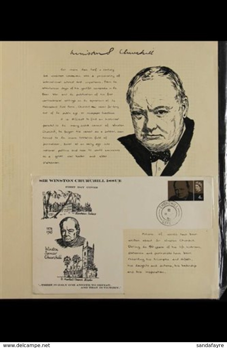 WINSTON CHURCHILL  1965-74. An Interesting Collection From An Estate Clearance That Includes a Small Cover Album Display - Ohne Zuordnung