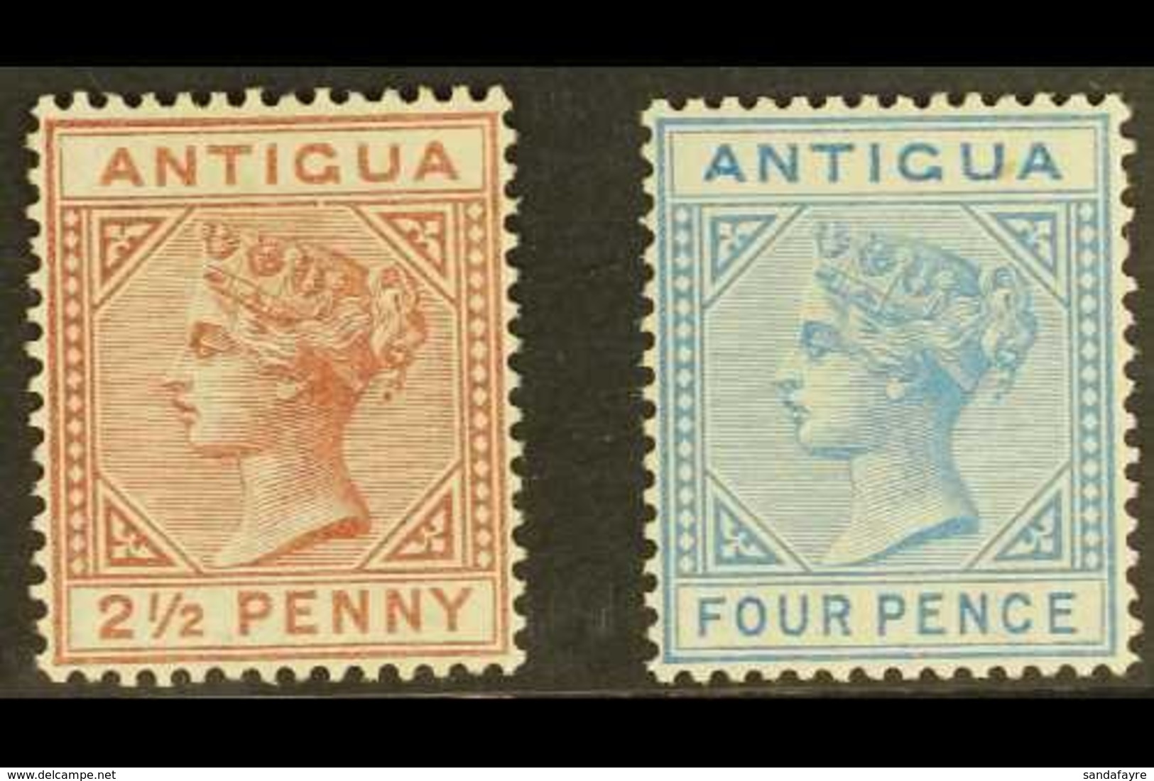 1879  2½d Red Brown And 4d Blue, Wmk CC, SG 19/20, Superb Mint No Gum. Cat £850 (2 Stamps) For More Images, Please Visit - Sonstige & Ohne Zuordnung