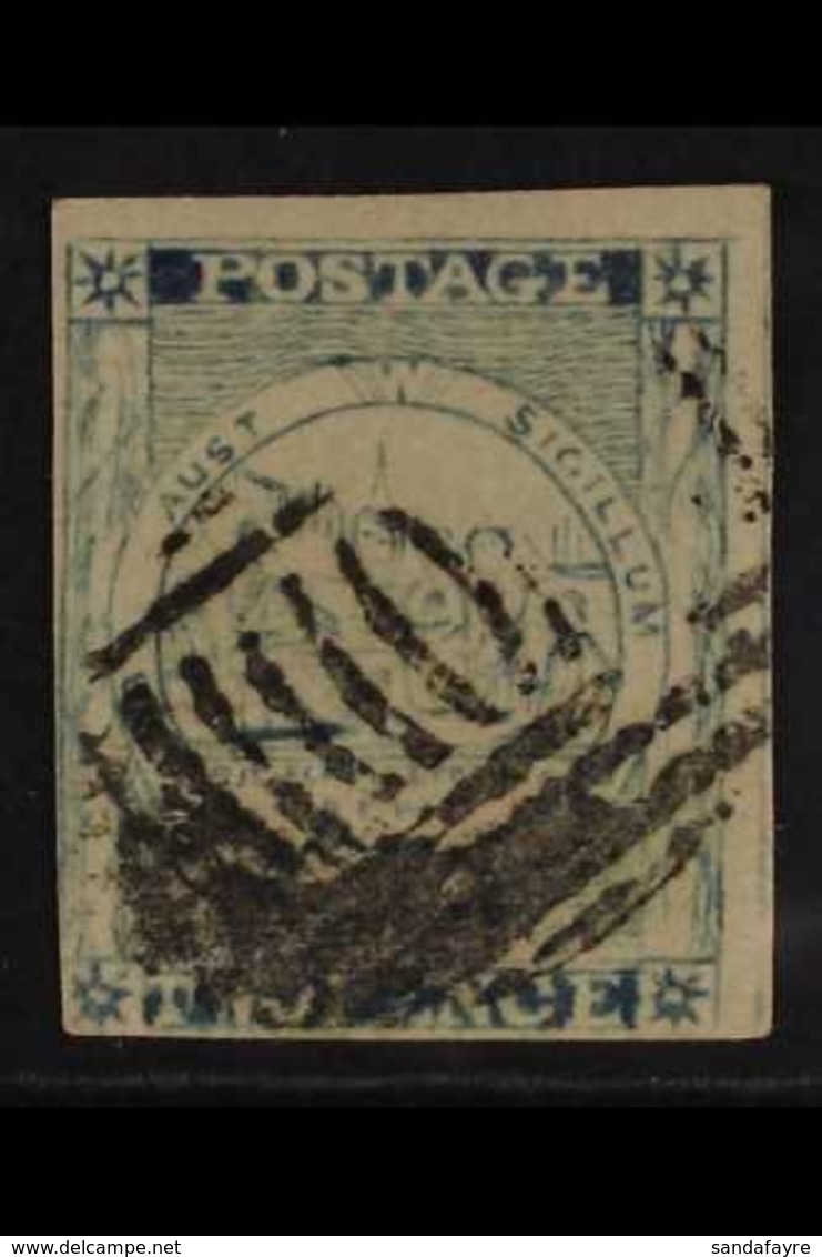 NEW SOUTH WALES  1850 2d Greyish Blue (late Impression), SG 17, Imperf With Two Clear Margins & Just Touching Two, Good  - Andere & Zonder Classificatie