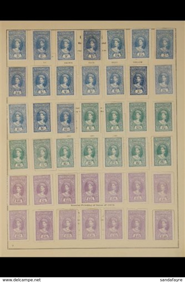 QUEENSLAND  REVENUE STAMPS - IMPRESSED DUTY 1895 Complete Set Of 63 Stamps, 3d To £500, Barefoot 1/63, With Original Gum - Otros & Sin Clasificación