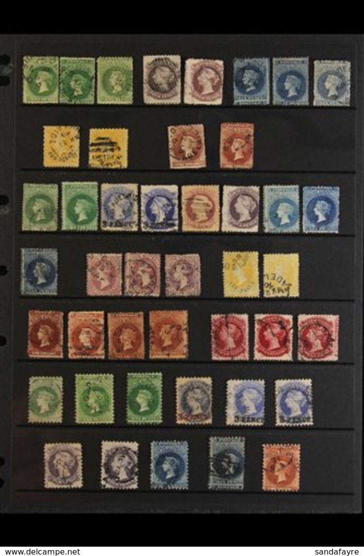 SOUTH AUSTRALIA  1867-1906 USED ASSEMBLY Includes An Extensive Range Of Shades, Watermarks, Perforations (incl. Compound - Other & Unclassified