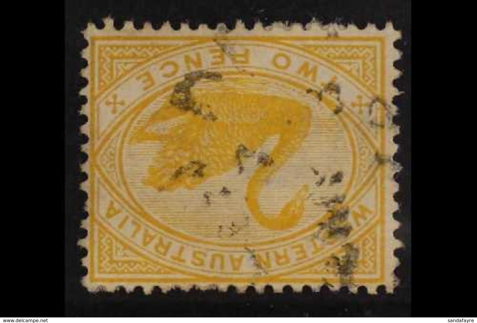 WESTERN AUSTRALIA  1898-1907 2d Bright Yellow, INVERTED WATERMARK" Variety, SG 113w, Fine Used For More Images, Please V - Other & Unclassified