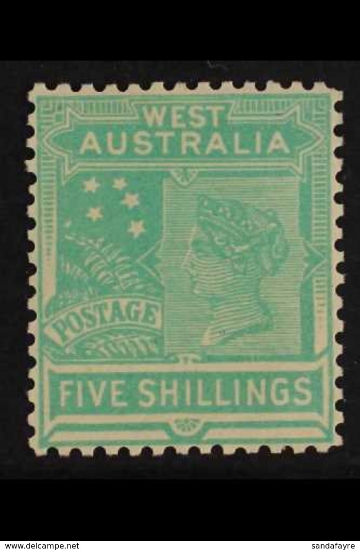 WESTERN AUSTRALIA  19065-1912 5s Emerald-green, Crown Over Double Lined A Wmk, SG 148, Well Centred, Very Fine Mint For  - Other & Unclassified